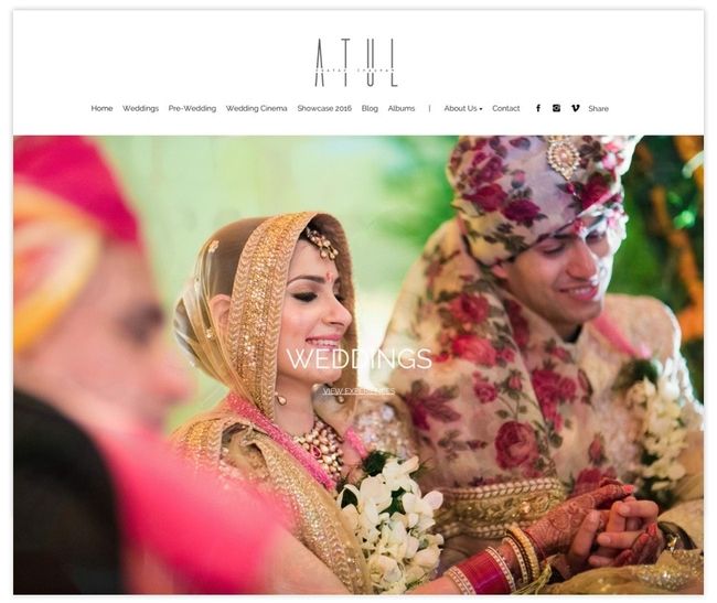 Atul Pratap Chauhan website voor huwelijksfotografie