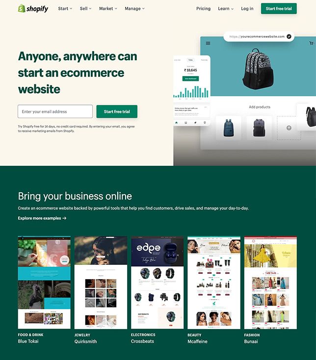 Shopify Ecommerce Website Builder