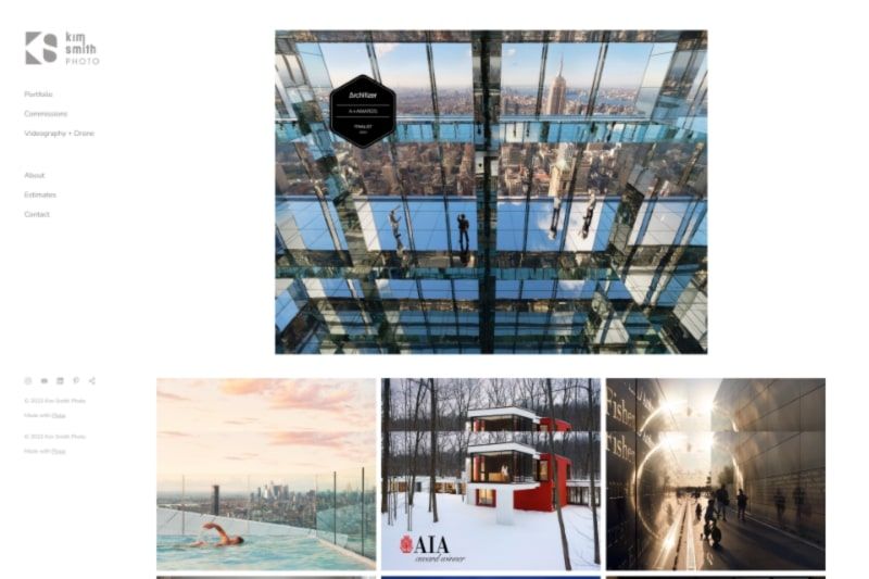 Site web du portfolio de photographies d'architecture