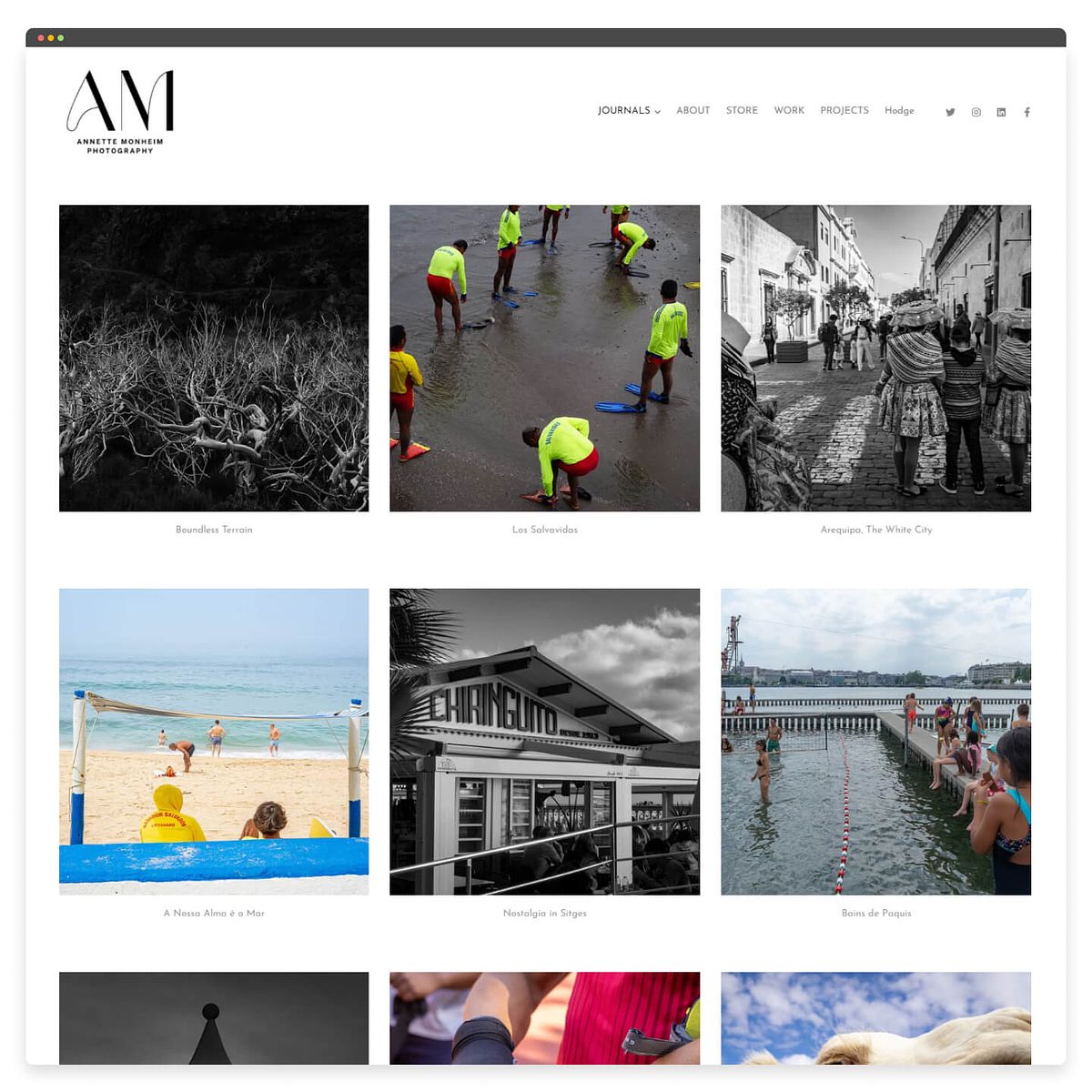 Annette Monheim Photo Journalist Website Design