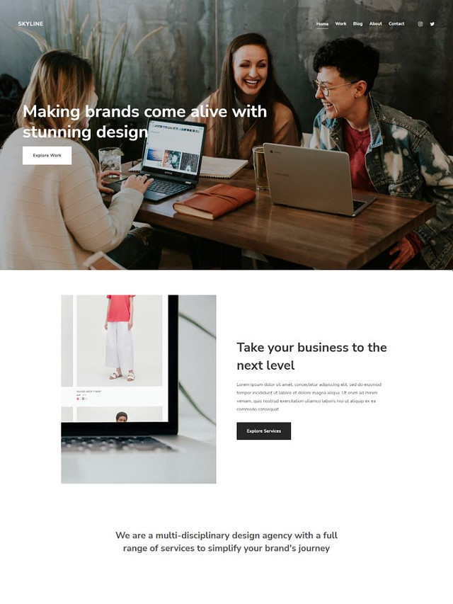 Horizont - Pixpa Website-Vorlage für kleine Unternehmen