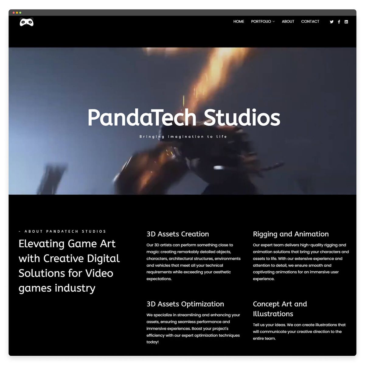PandaTech Studios — portfolio projektów 3D i graficznych