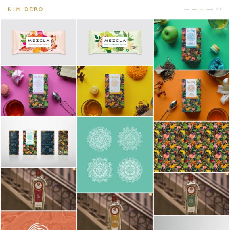 design minimalista del sito web di fotografia di prodotto