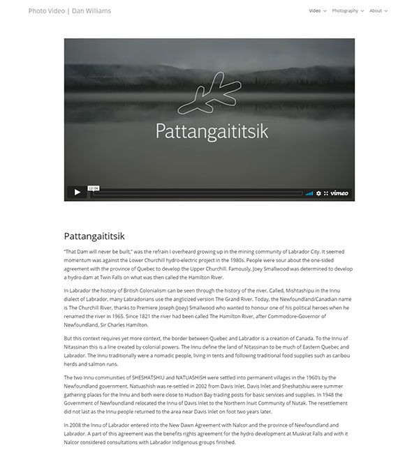 Daniel Williams — Witryna z portfolio kamerzystów — Pixpa