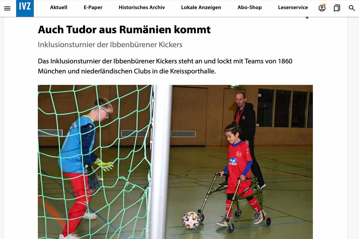 Beim 2. Internationalen Inklusiven Hallenturnier der Ibbenbürener Kickers stehen am 2. November wieder Sport und Spaß für Menschen mit und ohne Einschränkungen im Mittelpunkt. | Foto: Holger Luck