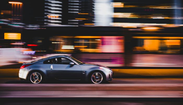 Photo of a supercar in a blur background