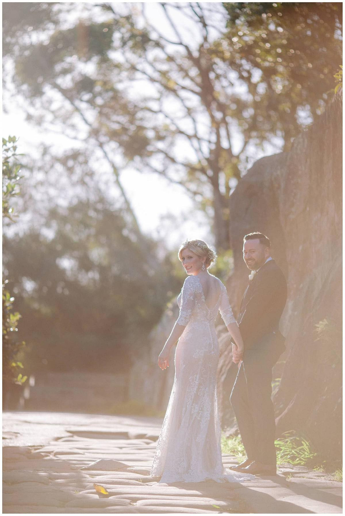 Beautiful lights captured in wedding photos at Watsons Bay.