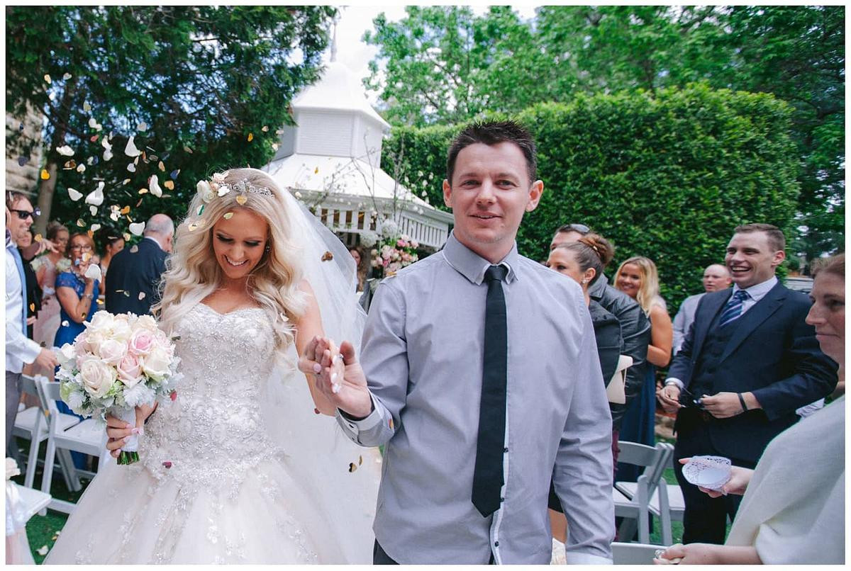Wedding recessional at Enchanted Garden Curzon Hall.
