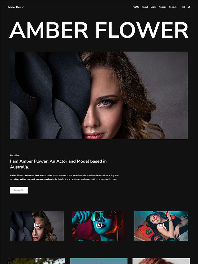 Amber -  Pixpa One Page Website Template