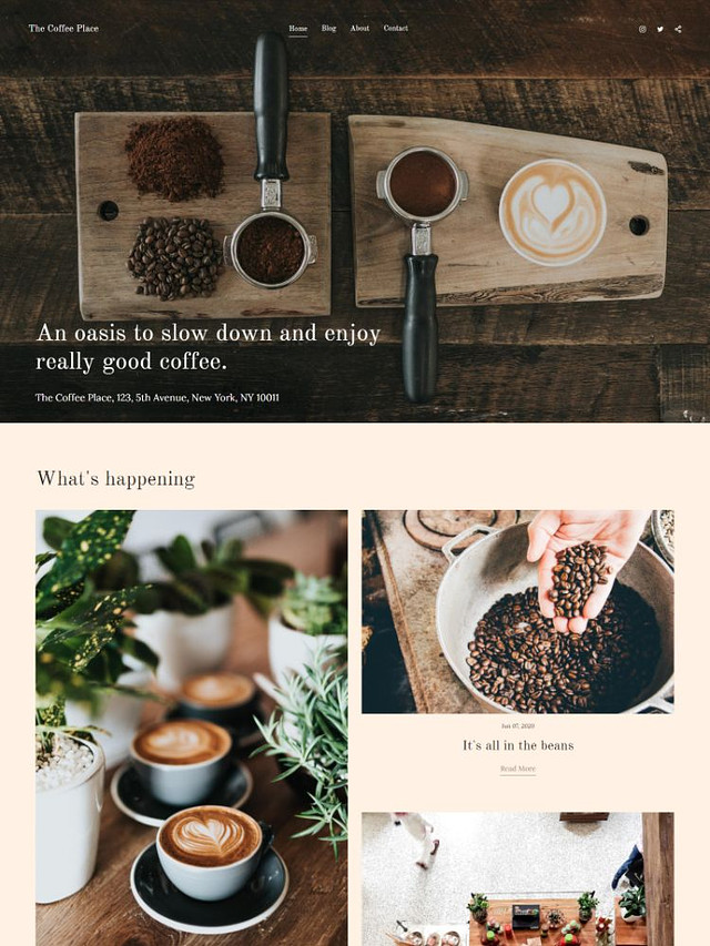 Оттенок - Pixpa Шаблон веб-сайта для малого бизнеса