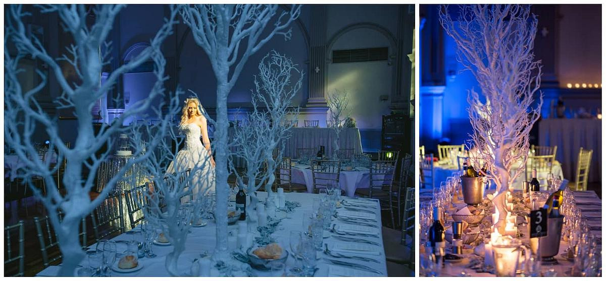 Frozen themed wedding reception at Grand Banquet Room, Curzon Hall.