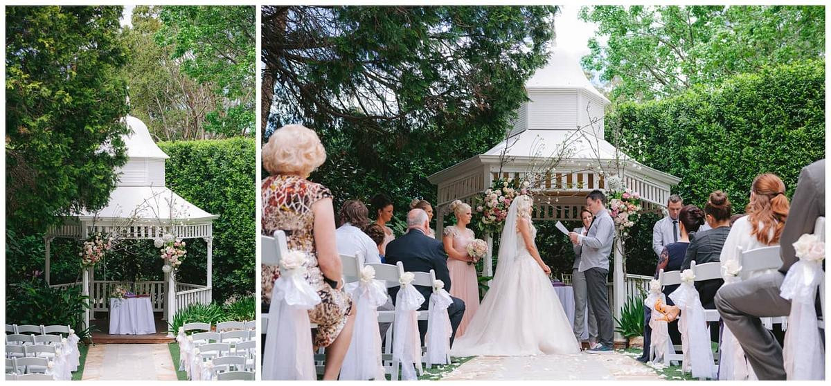 Fairytale wedding ceremony at Enchanted Garden, Curzon Hall.