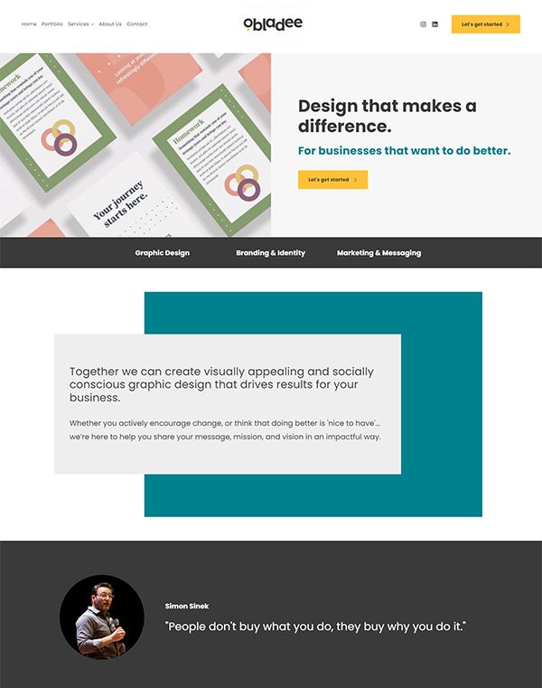 Примеры веб-сайтов портфолио Obladee Design